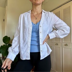 Tahari Linen Button Up Shirt